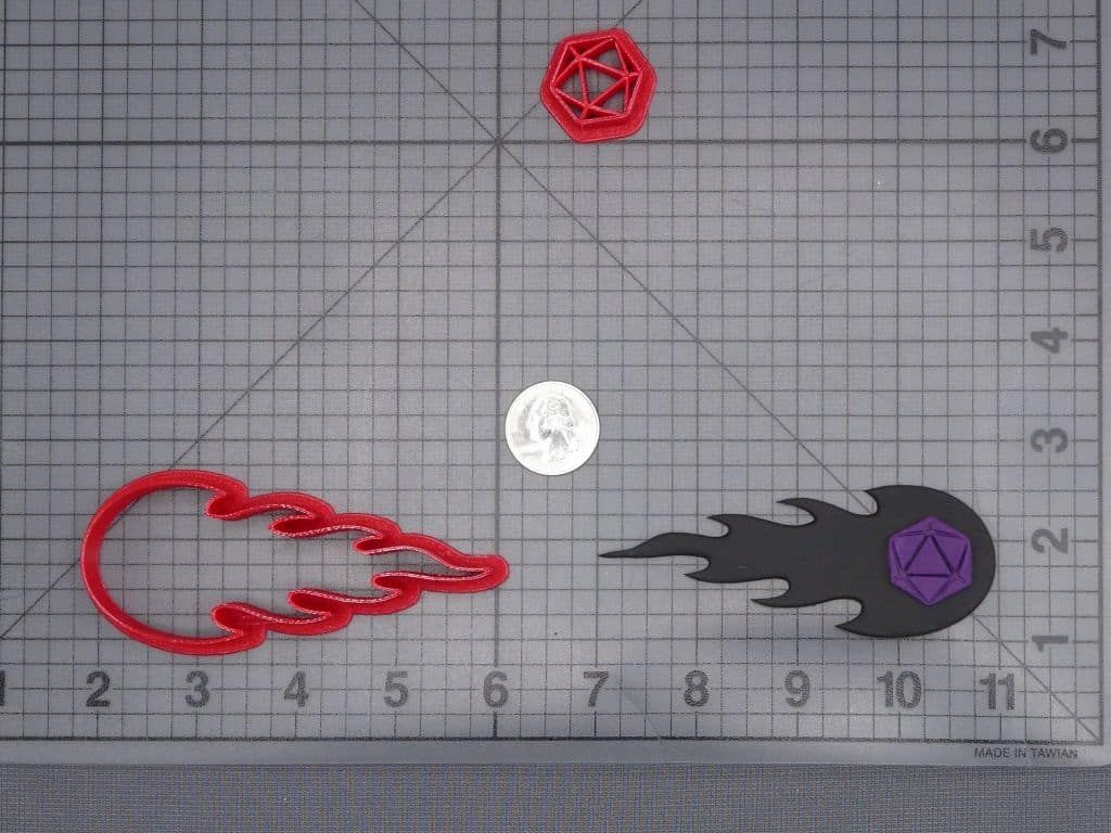 D20 Dice in Flames 266-I844 Cookie Cutter Set
