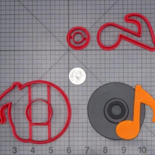 Music Note with Record 266-I722 Cookie Cutter Set
