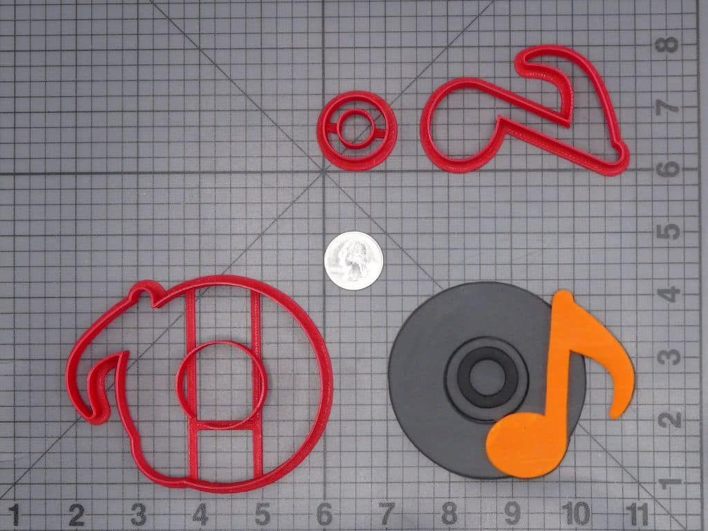 Music Note with Record 266-I722 Cookie Cutter Set