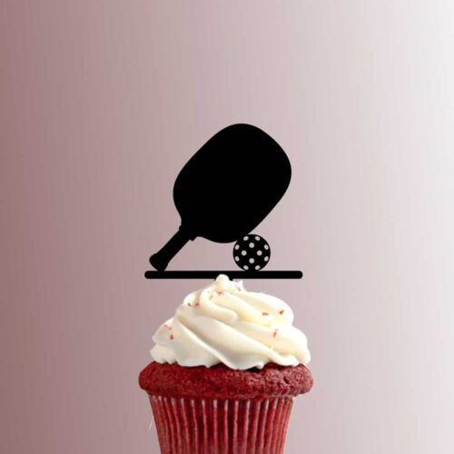 Pickleball Paddle and Ball 228-667 Cupcake Topper