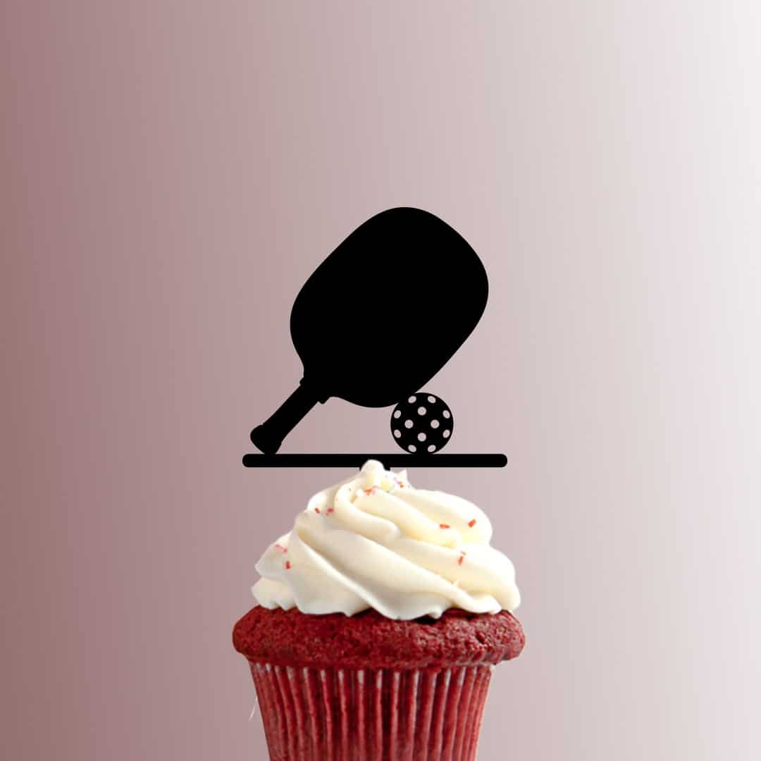 Pickleball Paddle and Ball 228-667 Cupcake Topper