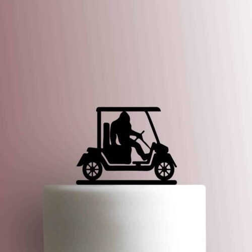 Bigfoot in Golf Cart 225-B580 Cake Topper