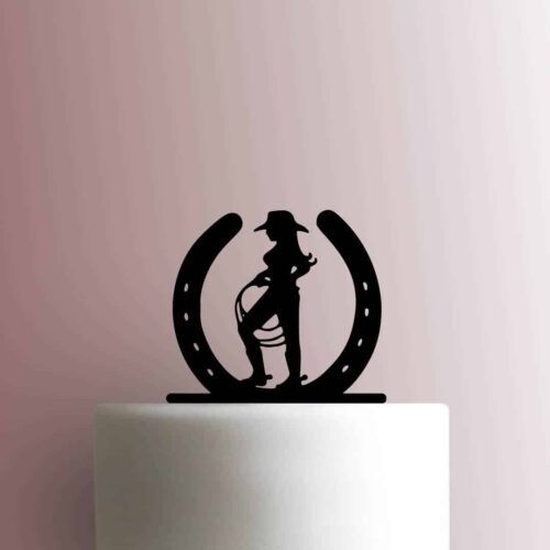 Cowgirl Horseshoe 225-B577 Cake Topper