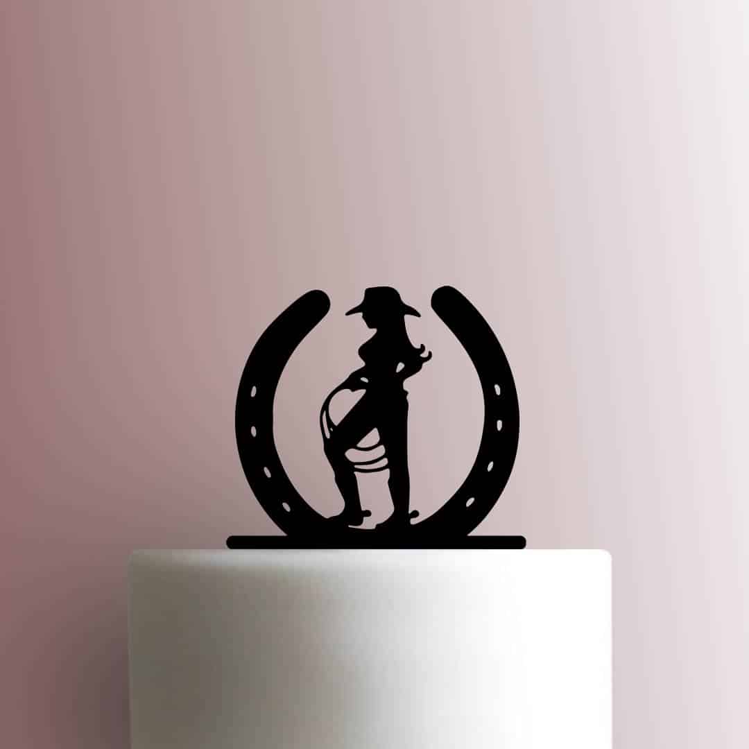Cowgirl Horseshoe 225-B577 Cake Topper