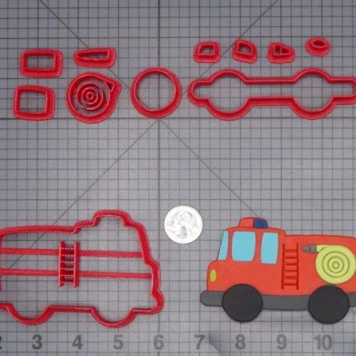 Fire Truck 266-J098 Cookie Cutter Set