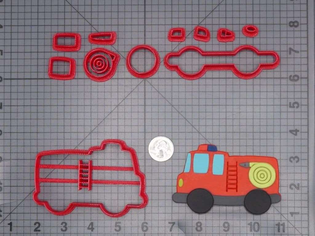 Fire Truck 266-J098 Cookie Cutter Set