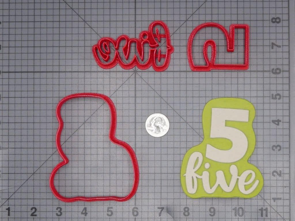 Five Worded Number 266-J108 Cookie Cutter Set