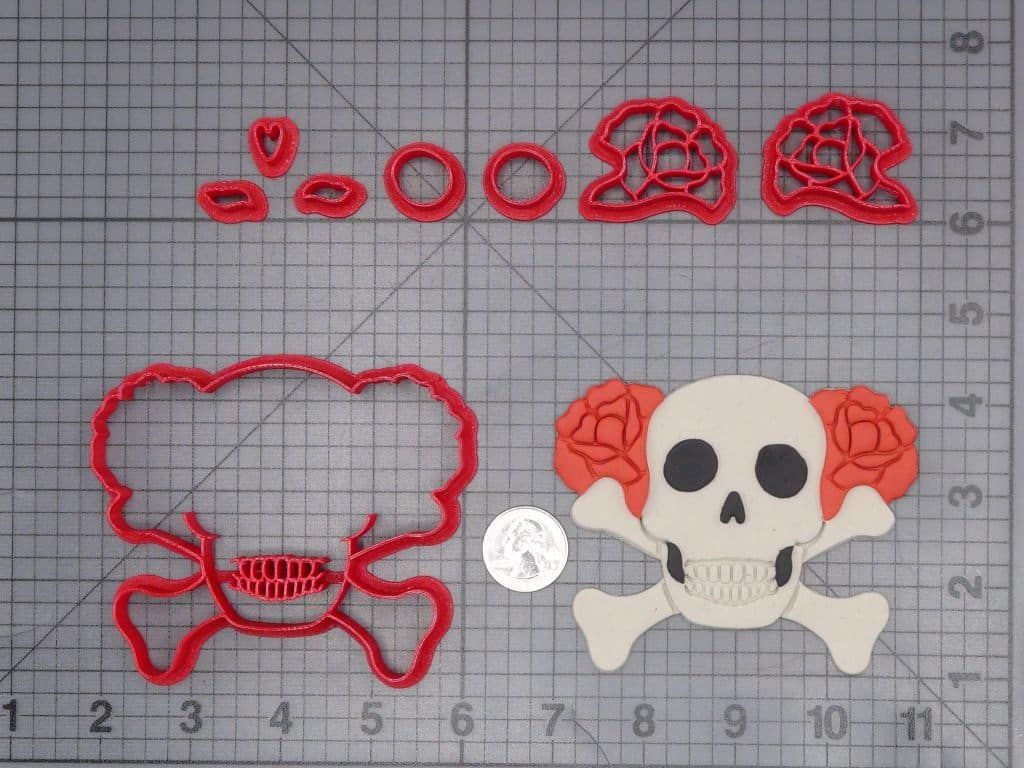 Bones with Roses 266-J241 Cookie Cutter Set