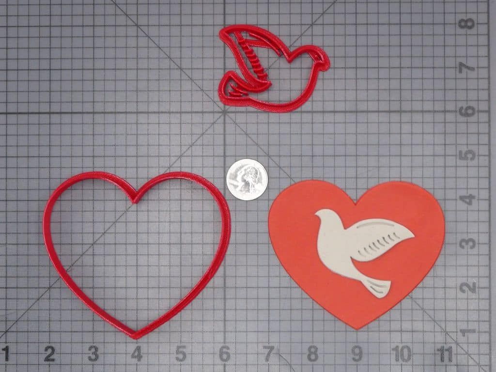 Dove in Heart 266-J035 Cookie Cutter Set