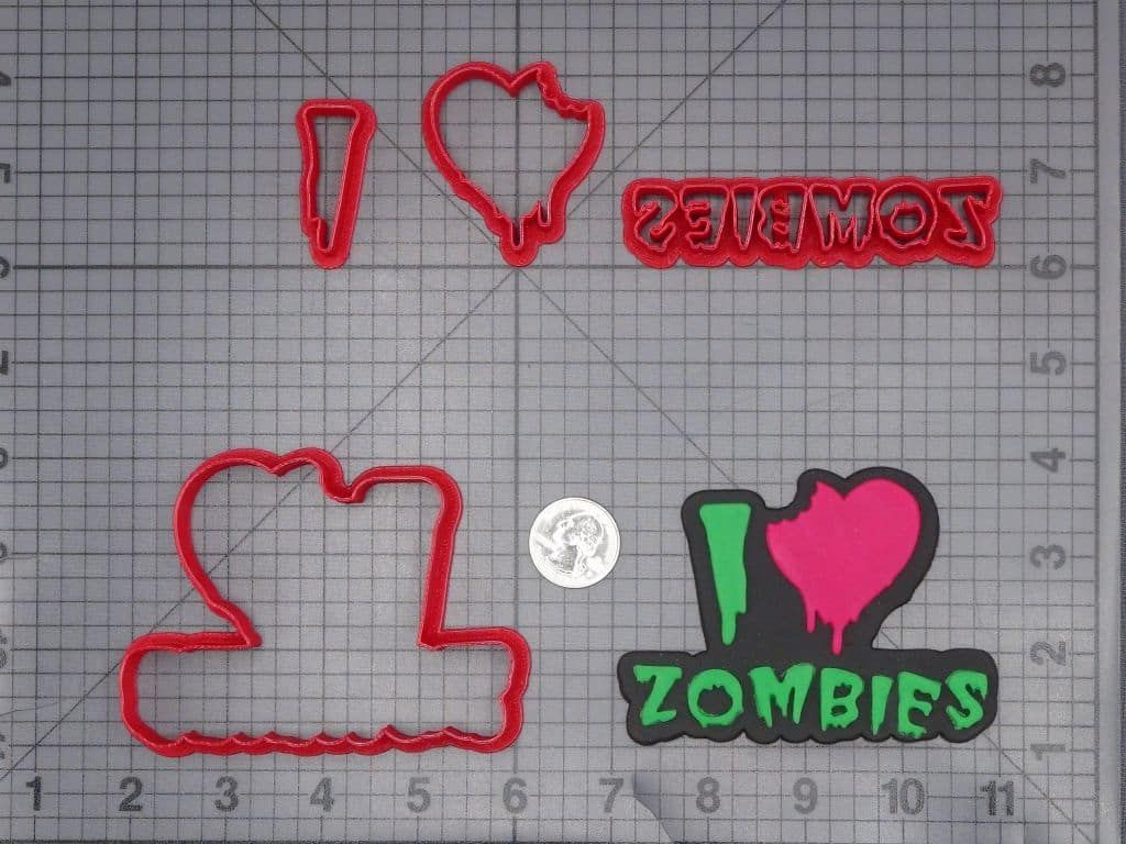 Halloween - I Love Zombies 266-J295 Cookie Cutter Set