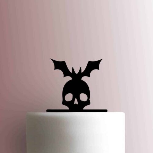 Halloween - Skull with Bat 225-B651 Cake Topper
