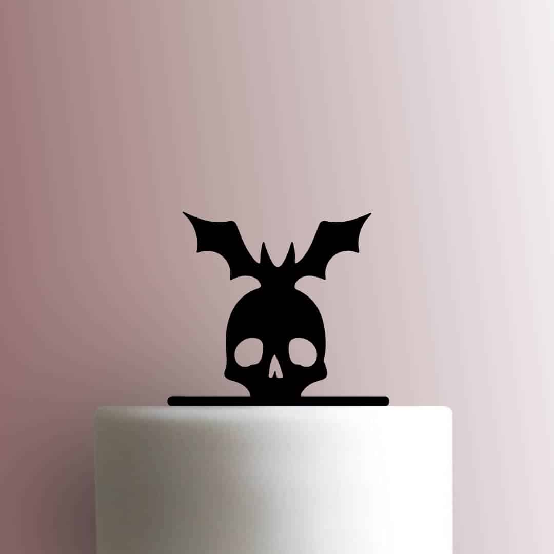Halloween - Skull with Bat 225-B651 Cake Topper
