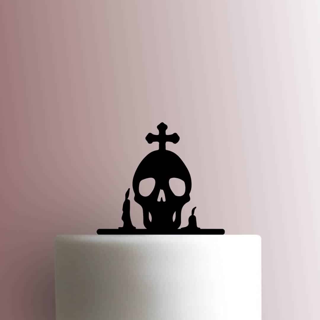 Halloween - Skull with Cross 225-B650 Cake Topper