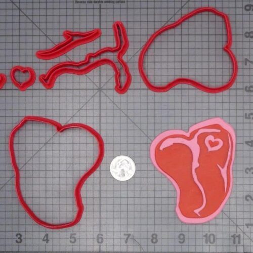 Steak with Heart 266-J201 Cookie Cutter Set