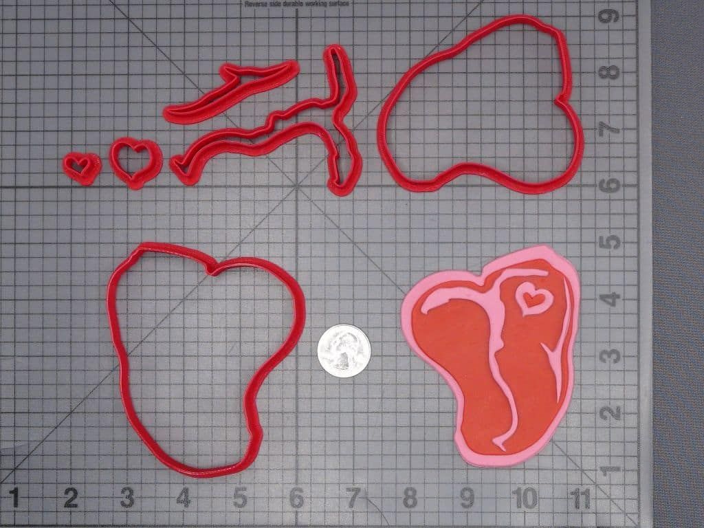 Steak with Heart 266-J201 Cookie Cutter Set