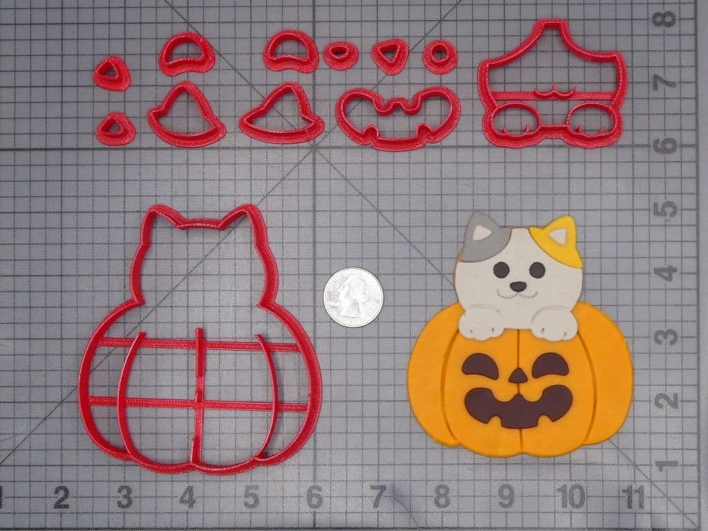 Cat in Jack O Lantern 266-J443 Cookie Cutter Set