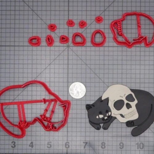 Cat with Skull 266-J348 Cookie Cutter Set