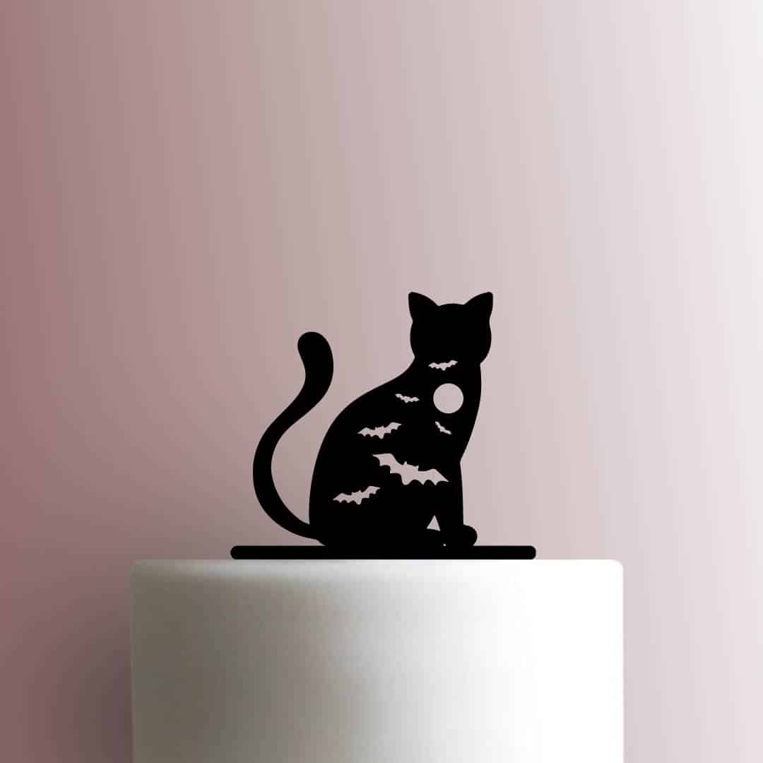 Halloween - Cat with Bats 225-B653 Cake Topper