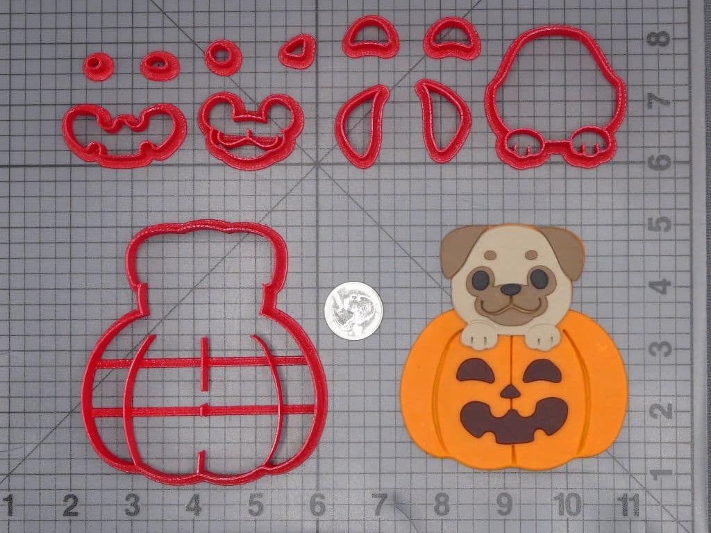Halloween - Pug Dog in Jack O Lantern 266-J297 Cookie Cutter Set