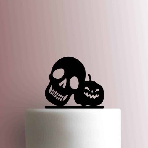Halloween - Skull with Jack O Lantern 225-B655 Cake Topper