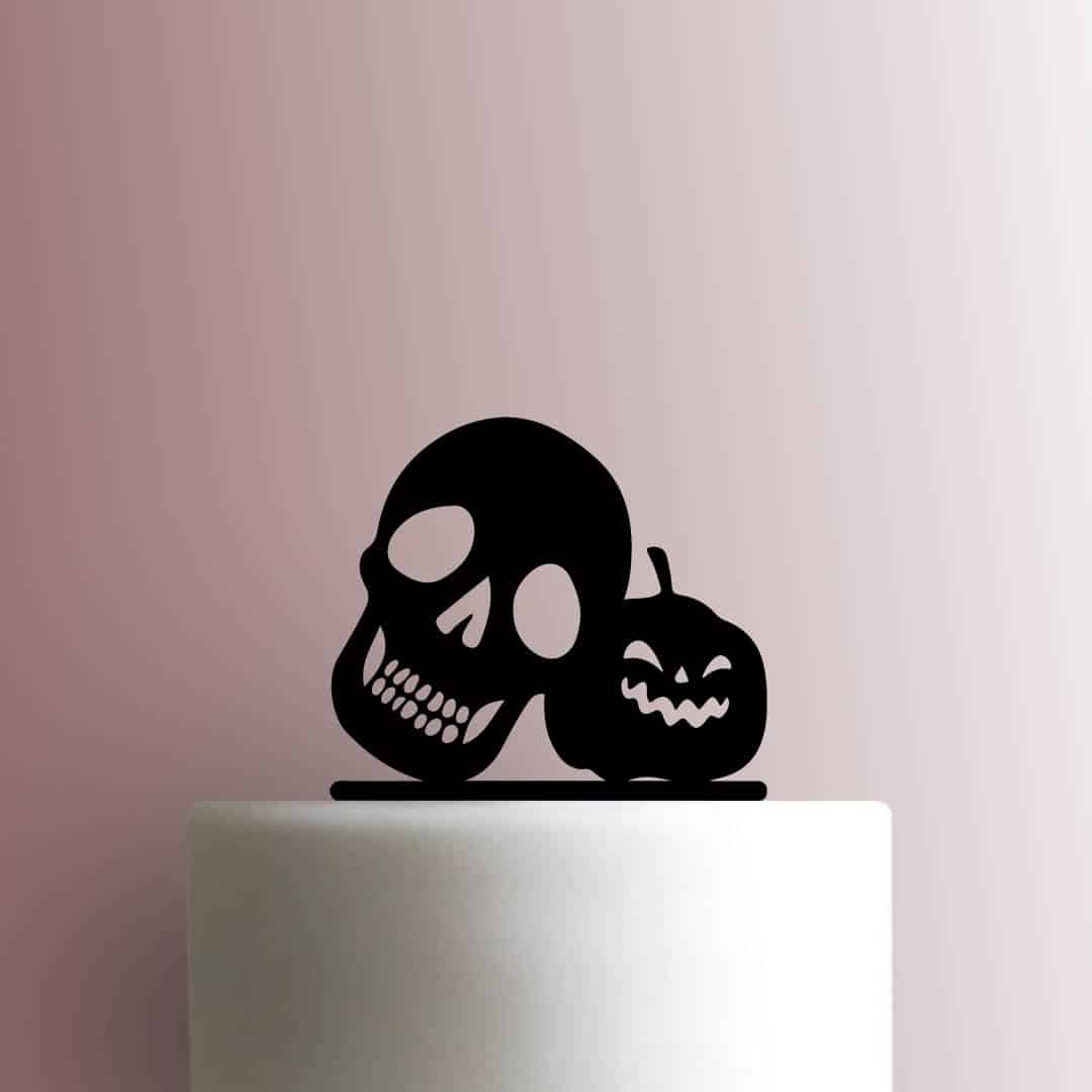 Halloween - Skull with Jack O Lantern 225-B655 Cake Topper