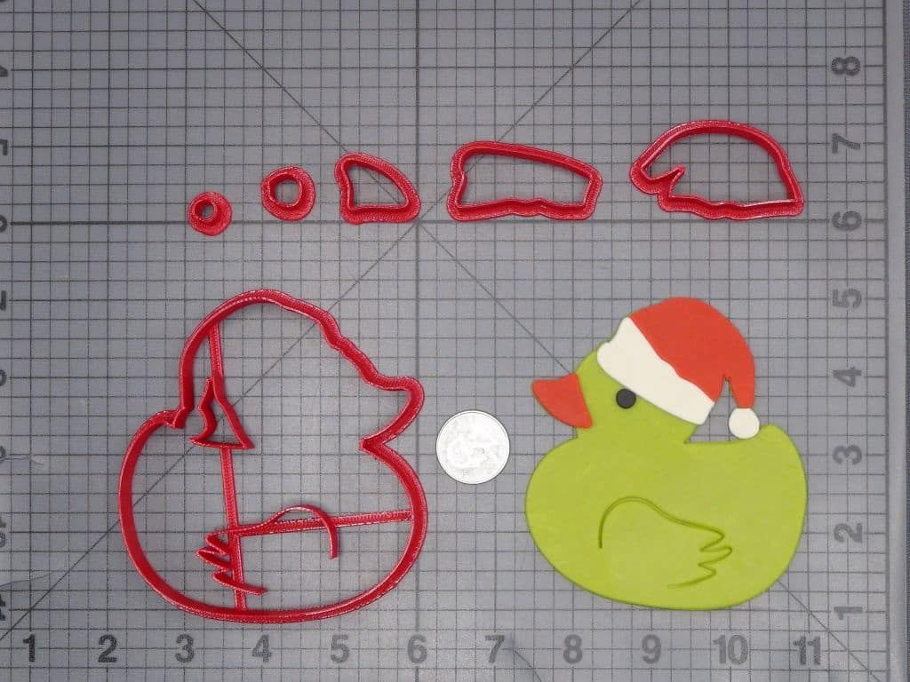 Christmas - Rubber Duck with Santa Hat 266-J435 Cookie Cutter Set