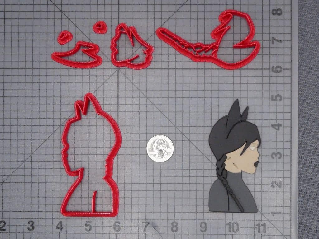 Wednesday in Cat Ears 266-J084 Cookie Cutter Set