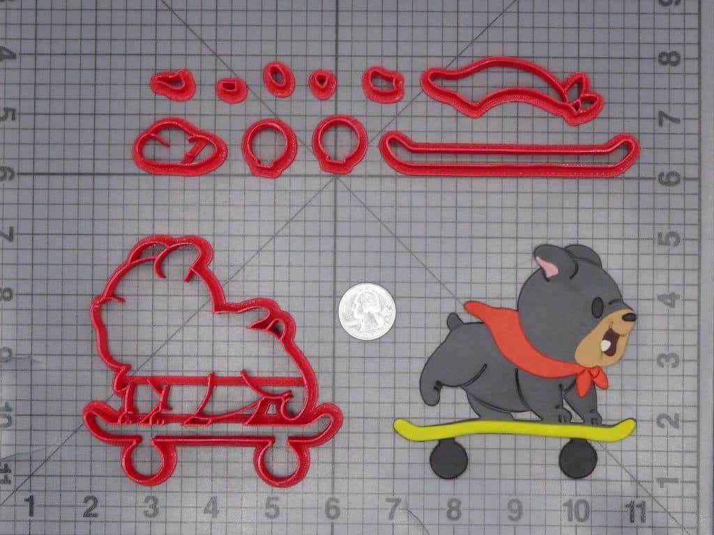 Bulldog on Skateboard 266-J515 Cookie Cutter Set