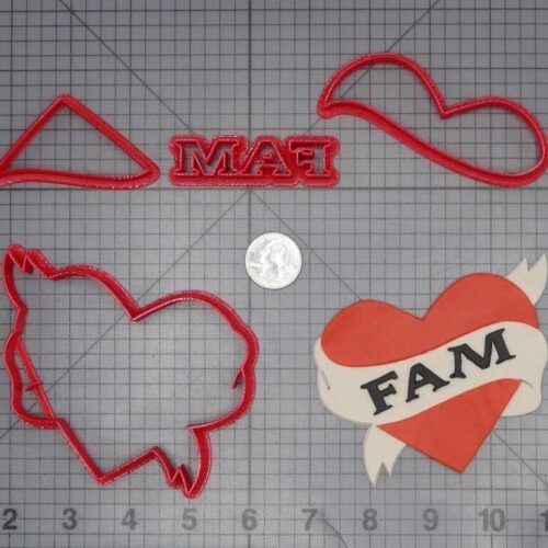 Family Heart Tattoo 266-J592 Cookie Cutter Set