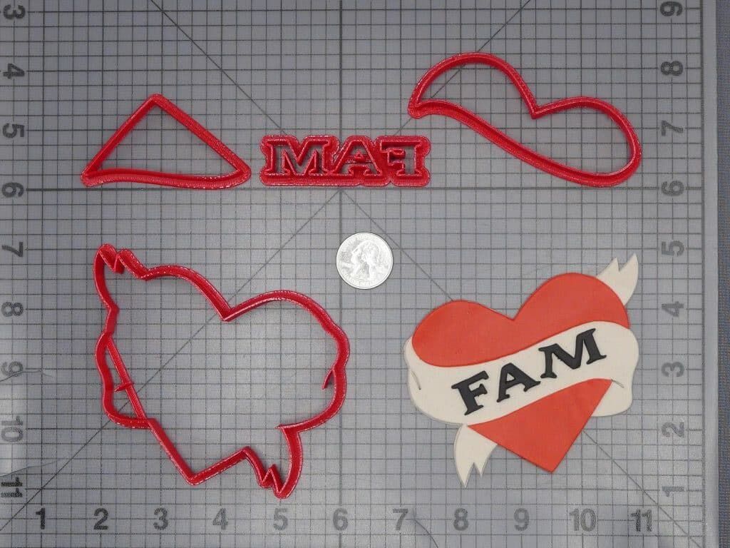 Family Heart Tattoo 266-J592 Cookie Cutter Set