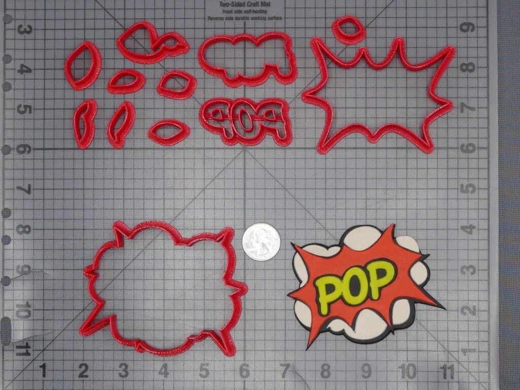 POP Action Word Bubble 266-J587 Cookie Cutter Set