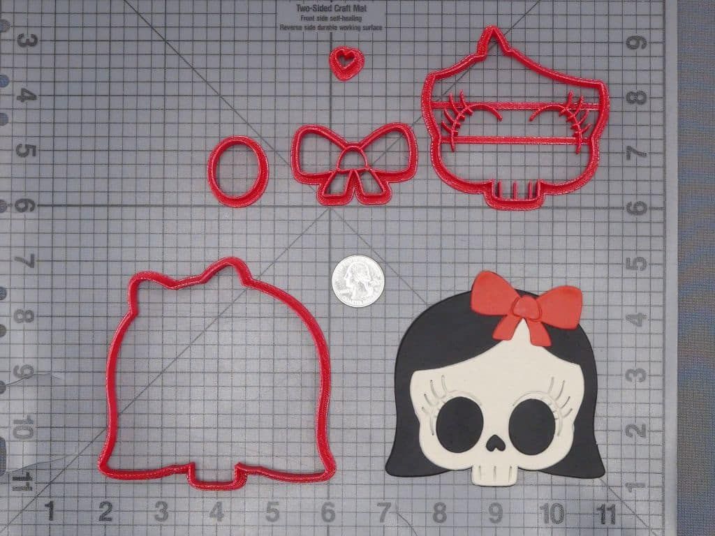 Skull with Bow 266-J442 Cookie Cutter Set
