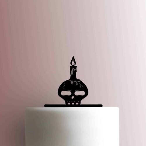 Skull with Candle 225-B671 Cake Topper