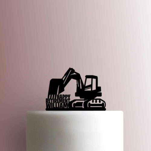 Custom Excavator Happy Retirement Name 225-B751 Cake Topper