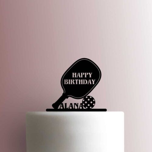 Custom Pickleball Happy Birthday Name 225-B748 Cake Topper
