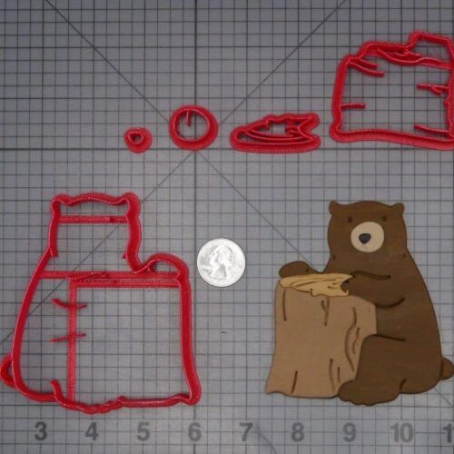 Bear with Log 266-J873 Cookie Cutter Set