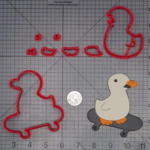 Ducking Riding Skateboard 266-J735 Cookie Cutter Set