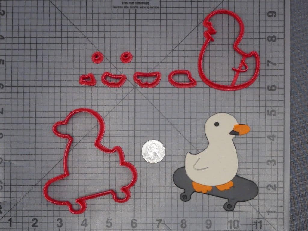 Ducking Riding Skateboard 266-J735 Cookie Cutter Set