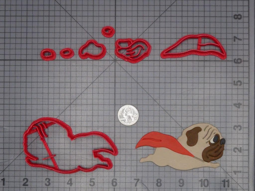 Flying Pug Dog 266-J666 Cookie Cutter Set
