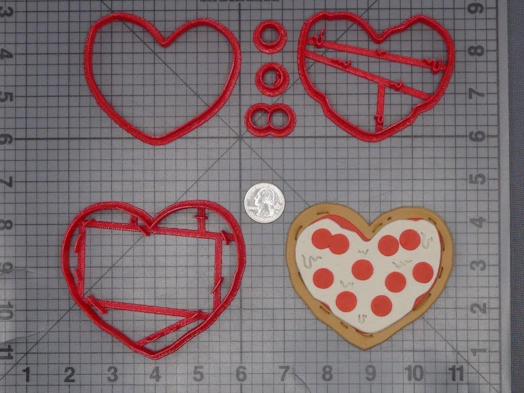 Heart Pizza 266-J692 Cookie Cutter Set