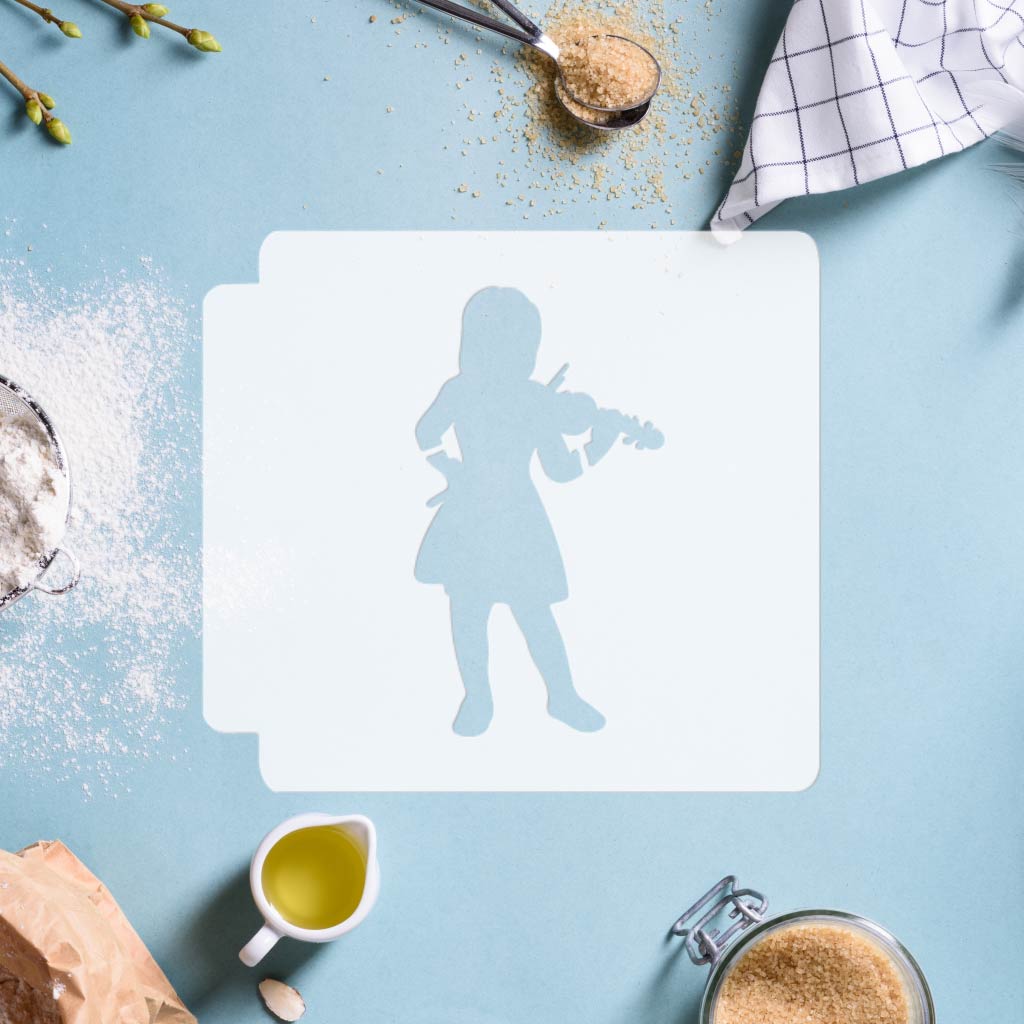 Kid Playing Violin 783-I255 Stencil