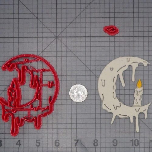 Melting Moon and Candle 266-J805 Cookie Cutter Set