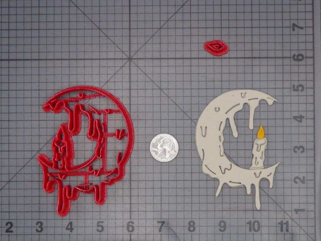 Melting Moon and Candle 266-J805 Cookie Cutter Set