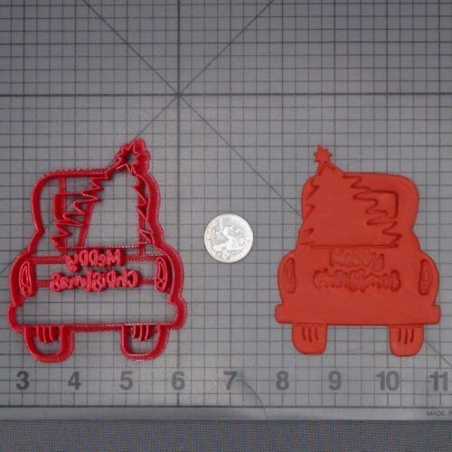Merry Christmas Truck with Tree 266-J707 Cookie Cutter