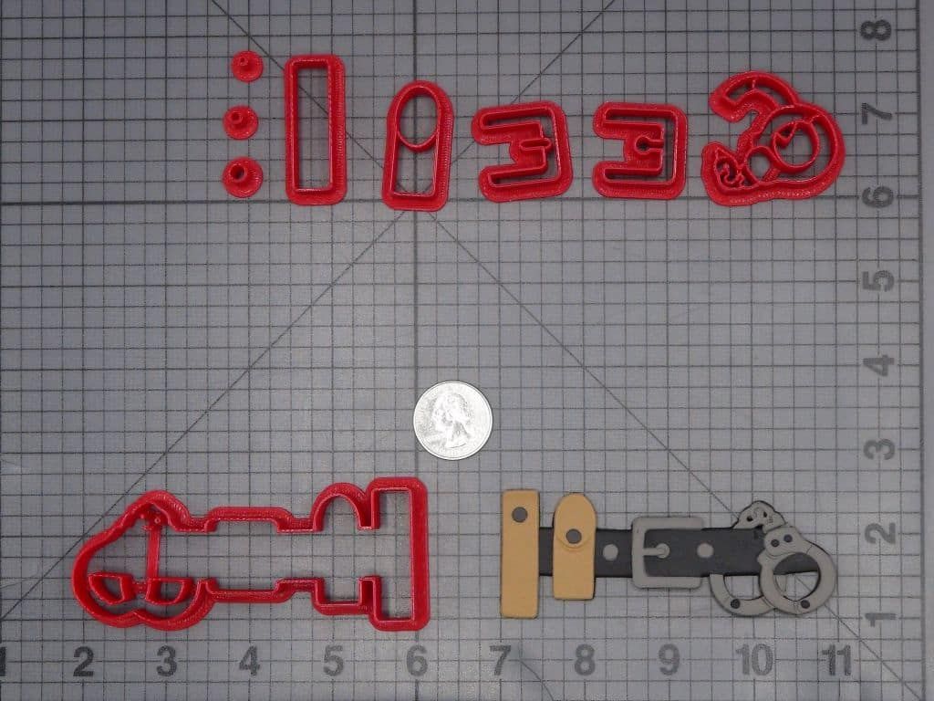 Police Belt with Handcuffs 266-J871 Cookie Cutter Set