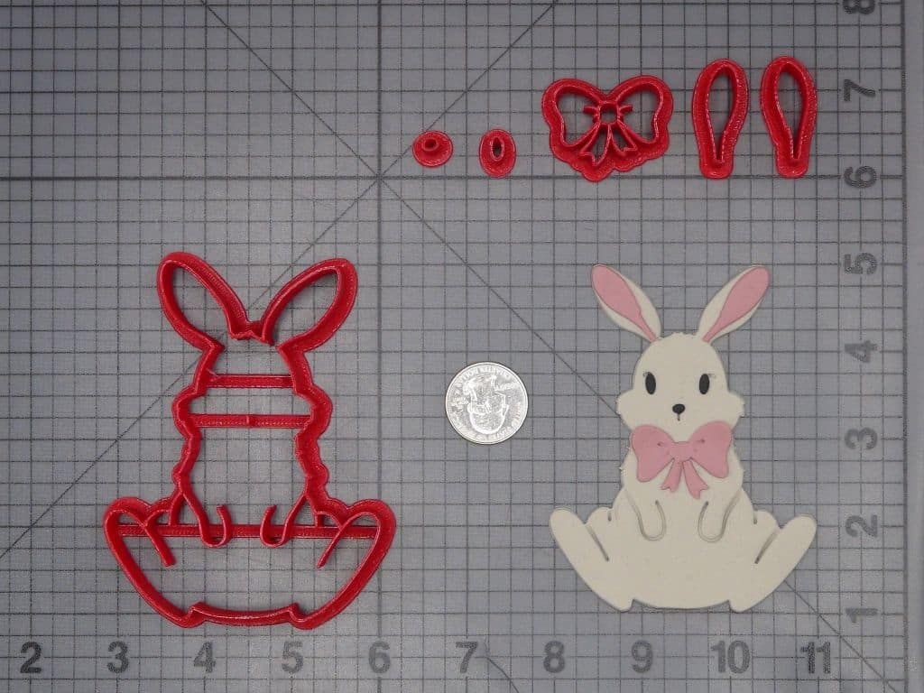 Bunny with Bow 266-J903 Cookie Cutter Set
