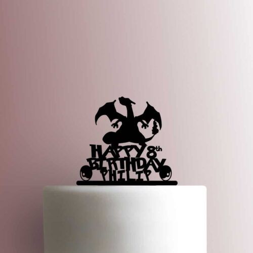 Custom Pokemon Charizard Name and Age 225-B842 Cake Topper