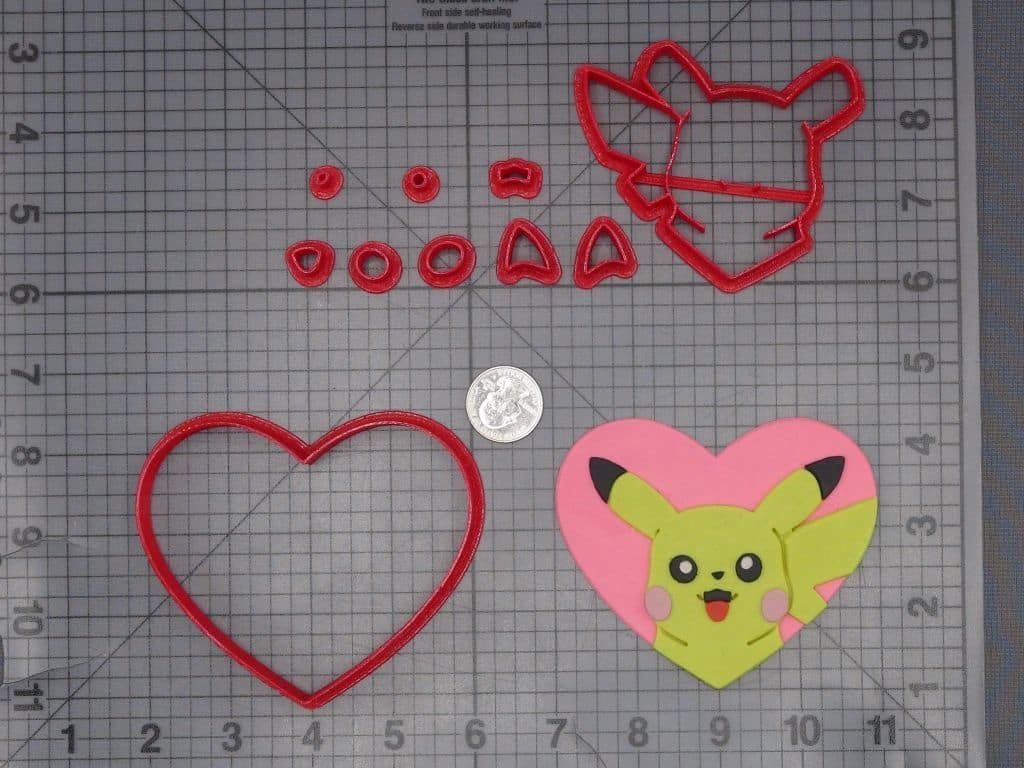 Pokemon - Pikachu in Heart 266-K247 Cookie Cutter Set