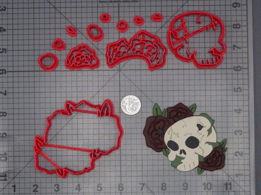 Skull and Roses 266-J905 Cookie Cutter Set