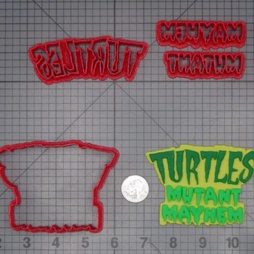 Teenage Mutant Mayhem TMNT Logo 266-K179 Cookie Cutter Set